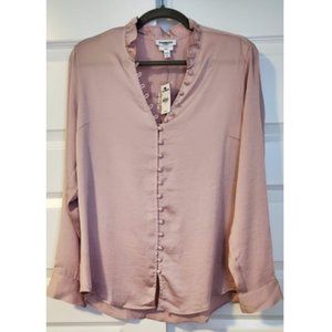 EXPRESS Slim Ruffle Button Portofino Shirt - Large